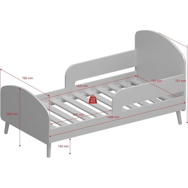 Gaia ledikant 70 x 140 cm - Mintgroen