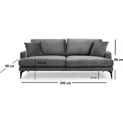 Papira 3-sits soffa - Gr