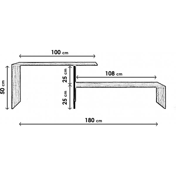 Zagreb TV-bänk - Ek/svart Zagreb TV-bänk - Ek/svart