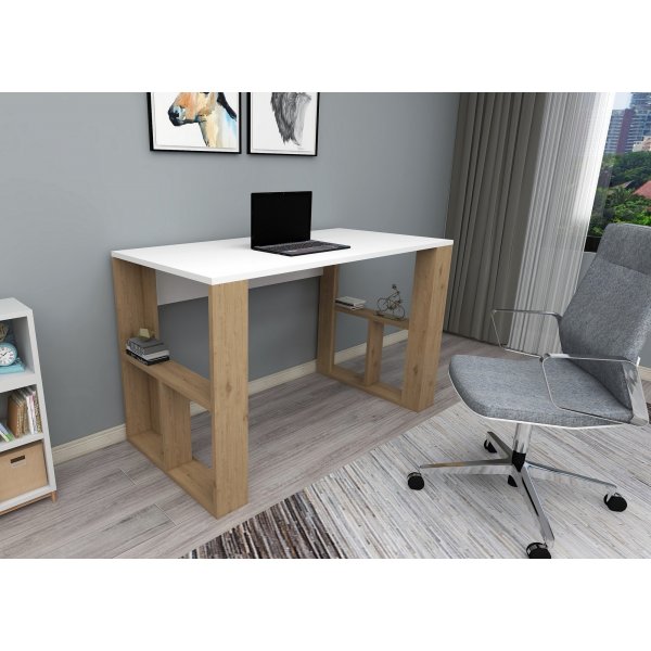 Carmen skrivbord 120x60 cm - Vit/ek