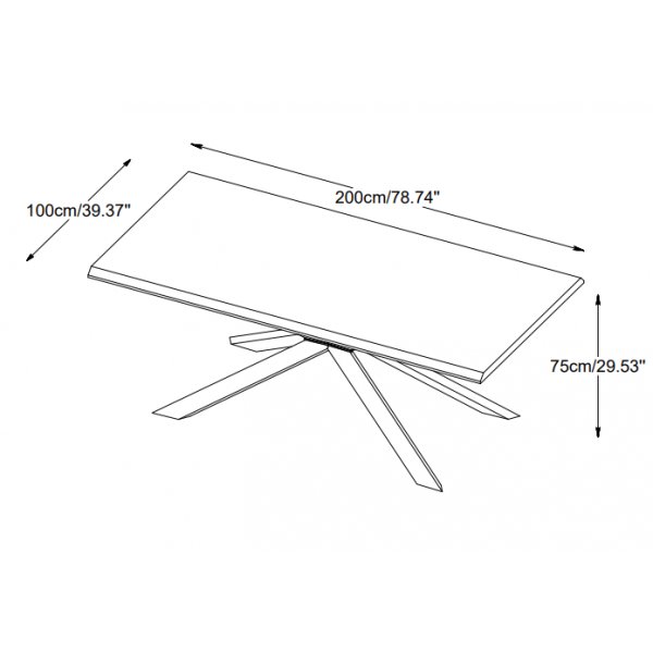 Table à manger Sky en chêne fumé avec pieds croisés - 200x100 cm Table à manger Sky en chêne fumé avec pieds croisés - 200x100 cm