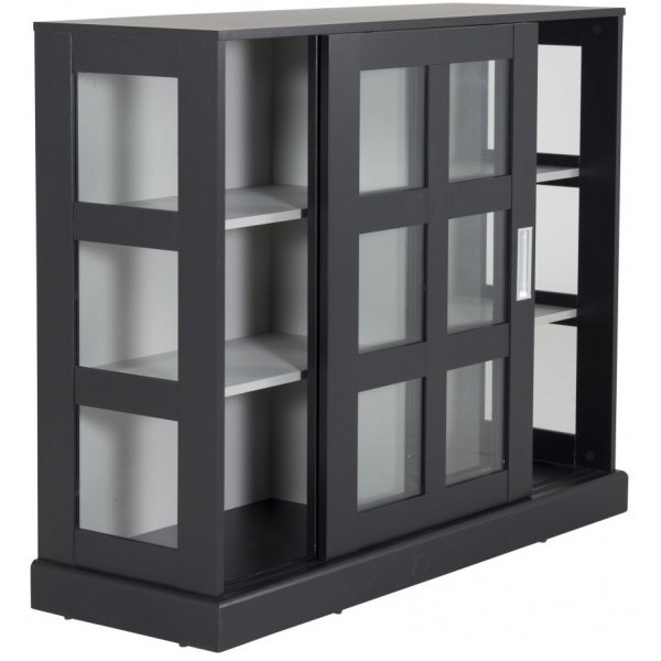 Touch vitrinskp med skjutdrrar - Svart