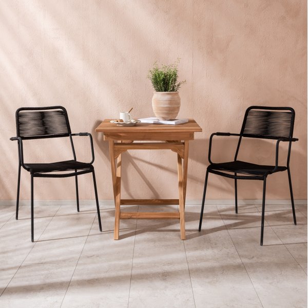 Lindos matstol - Svart Lindos matstol - Svart