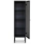 Revel vitrinskp 140x40 cm - Svart / Kristallglas