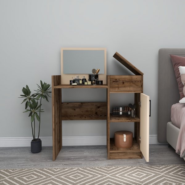 Sedef kaptafel 85,4 x 40 cm - Licht walnoot/beige Sedef kaptafel 85,4 x 40 cm - Licht walnoot/beige