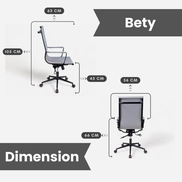 Chaise de bureau Bety H:105 cm - Caramel