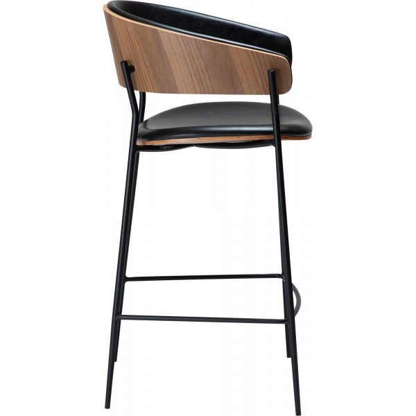 Crib counterstol - Svart PU/valnötsfanér Crib counterstol - Svart PU/valnötsfanér