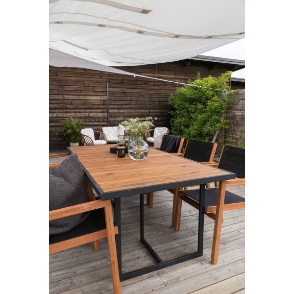 Khung matbord 200 x 100 cm - Svart/Natur Khung matbord 200 x 100 cm - Svart/Natur