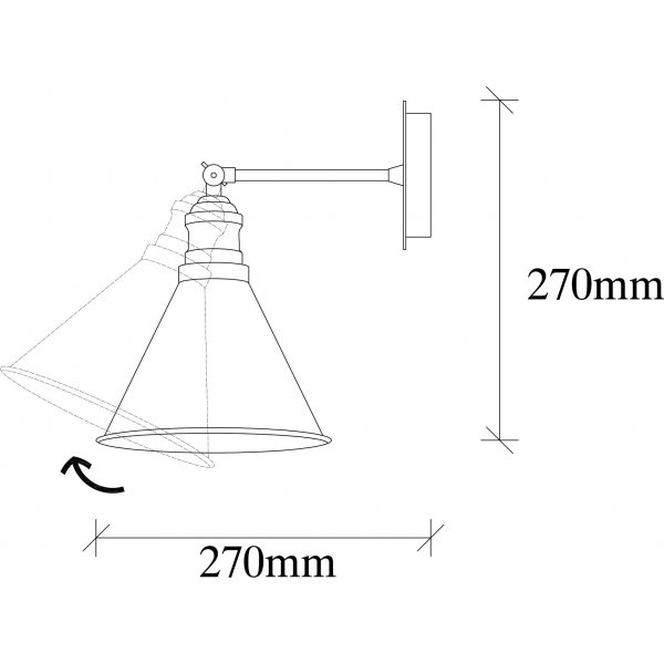 Berkeley wandlamp 251-A - Zwart