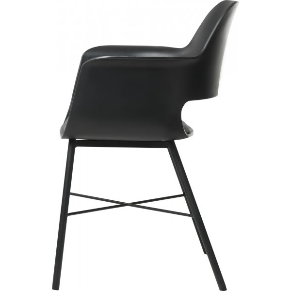 Fauteuil Roma noir avec coussin d'assise Fauteuil Roma noir avec coussin d'assise