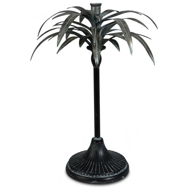 Ljusstake palmblad H45cm - Old silver