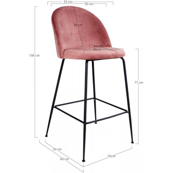 Barstol rosa/svart Barstol rosa/svart
