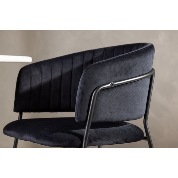 Chaise de salle à manger Selma - Velours noir Chaise de salle à manger Selma - Velours noir