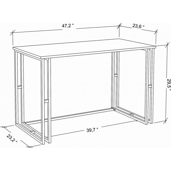 Bureau Kane 120 x 60 cm - Blanc/anthracite Bureau Kane 120 x 60 cm - Blanc/anthracite