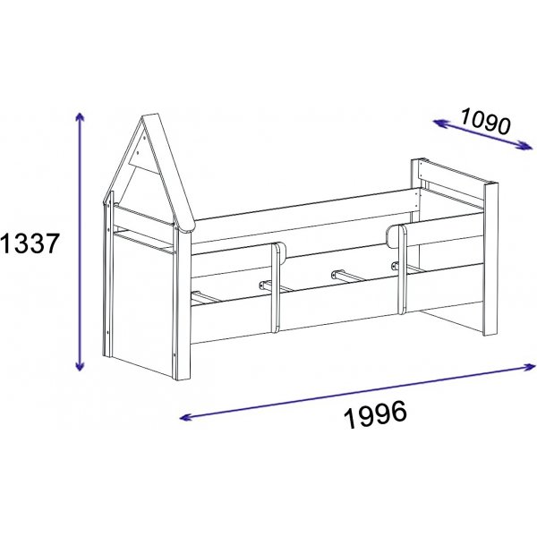 Valerin eenpersoonsbed 190 x 100 cm - Grenen/antraciet