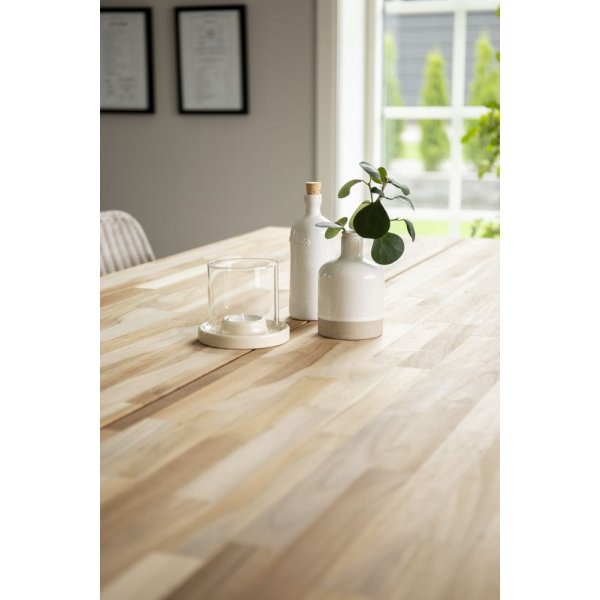 Regald matbord 200 cm - Vit/ljus teak Regald matbord 200 cm - Vit/ljus teak