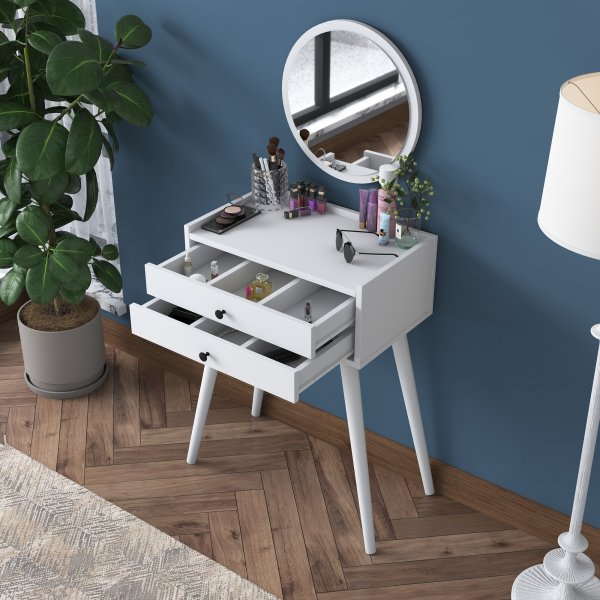 Bijou kaptafel 9 - 74 x 36,8 cm - Wit Bijou kaptafel 9 - 74 x 36,8 cm - Wit