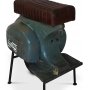 Tabouret de bar scooter - Bleu vintage / Marron