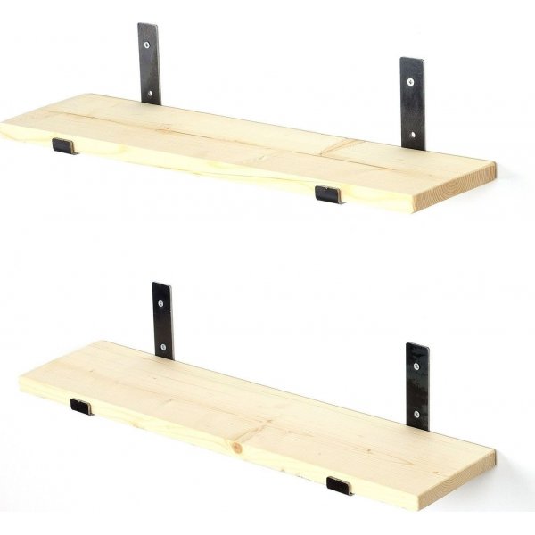 Lamba wandplank 8 - Zwart/eiken Lamba wandplank 8 - Zwart/eiken