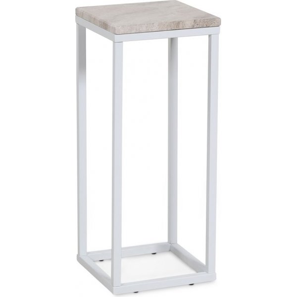 Accent sngbord/piedestal 65 - Vit / beige
