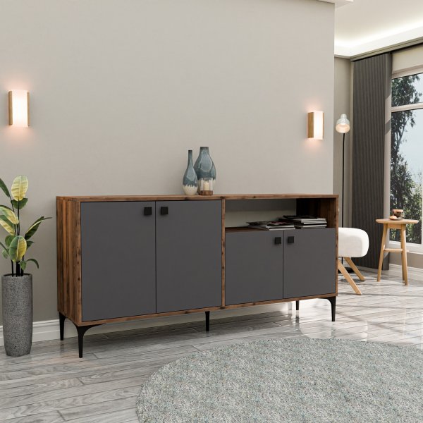 Buffet Artemis - Noyer/anthracite Buffet Artemis - Noyer/anthracite