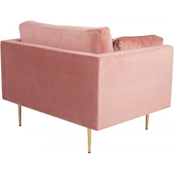 Fauteuil Savanna - Rose (velours)/laiton