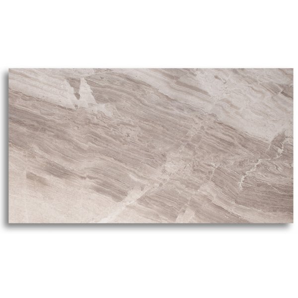 Heritage Keukeneiland met marmeren blad - Wit frame / Grijs-beige marmer