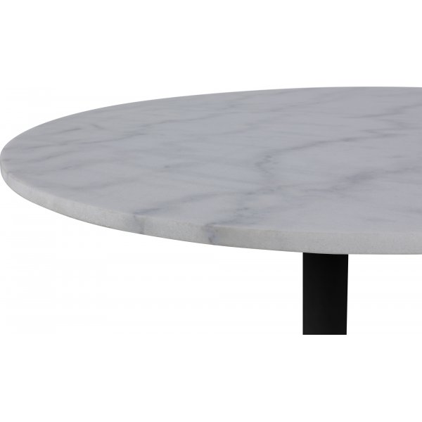 Tarifa matbord Ø110 cm - Vit marmor/svart Tarifa matbord Ø110 cm - Vit marmor/svart