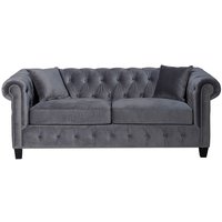 Finsjö Chesterfieldsoffa - Grå velour Finsjö Chesterfieldsoffa - Grå velour