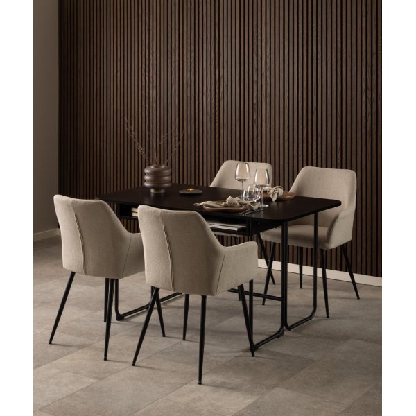 Lizzy karmstol - Beige/matt svart