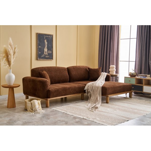 Reims divansoffa hger - Brun