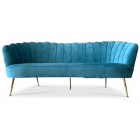 Snäckan 3-sits soffa - Turkos sammet / Mässing Snäckan 3-sits soffa - Turkos sammet / Mässing