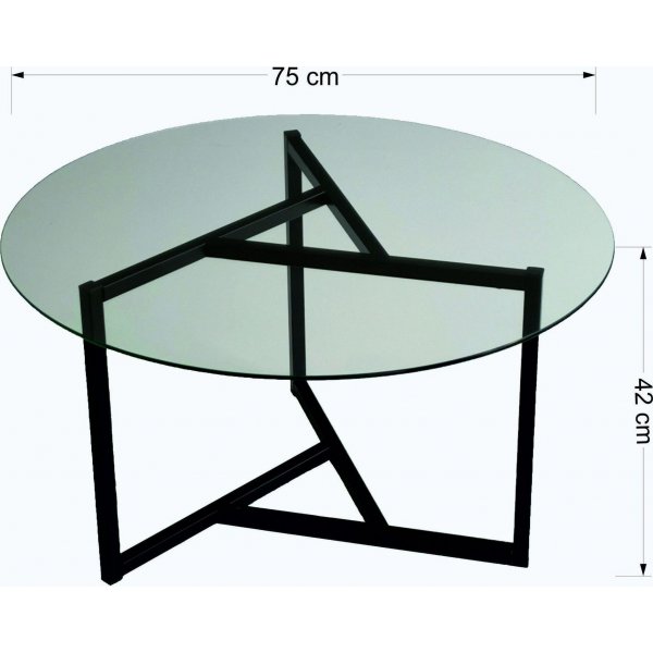 Table basse Trio 75 x 75 cm - Transparent/noir Table basse Trio 75 x 75 cm - Transparent/noir
