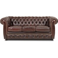 Dublin chesterfield 3-sits soffa - Brunt läder Dublin chesterfield 3-sits soffa - Brunt läder
