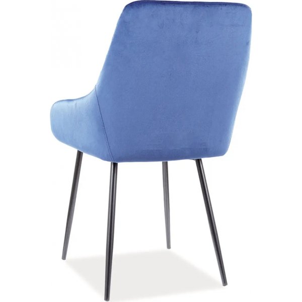 Chaise de salle à manger Albi - Velours bleu Chaise de salle à manger Albi - Velours bleu