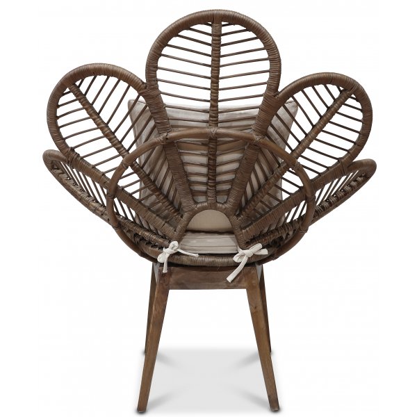 Peacock brun rottingfåtölj med dyna Peacock brun rottingfåtölj med dyna