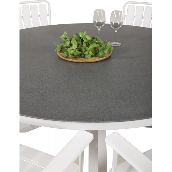 Copacabana matbord 140 cm - Gr/Vit