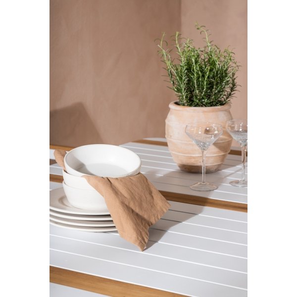 Groupe de repas d\\\'extérieur Togo avec 4 chaises Mexico - Teck/Blanc Groupe de repas d\\\'extérieur Togo avec 4 chaises Mexico - Teck/Blanc