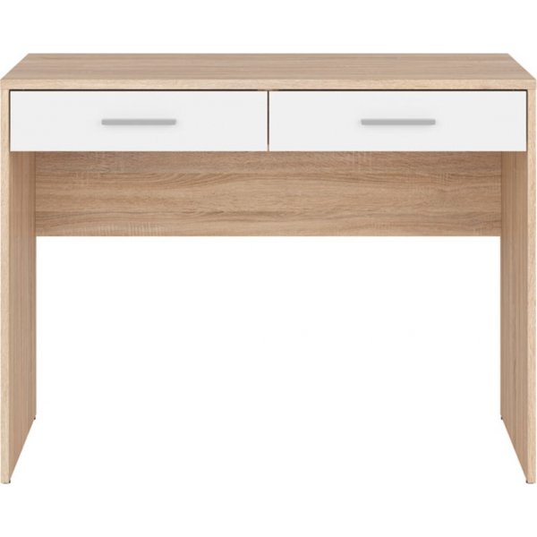 Bureau Nepo Plus avec 2 tiroirs 100 x 59 cm - Chêne clair/blanc Bureau Nepo Plus avec 2 tiroirs 100 x 59 cm - Chêne clair/blanc