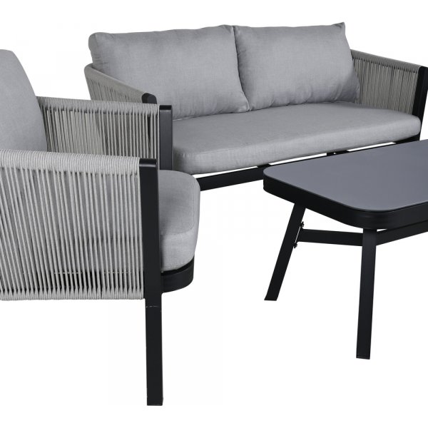Groupe de canapés Virya - Noir/Gris Groupe de canapés Virya - Noir/Gris