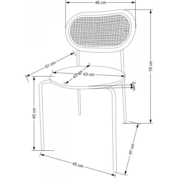 Chaise de salle  manger Cadeira 524 - Marron clair