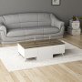 Asker soffbord 100 x 50 cm - Vit/valnt