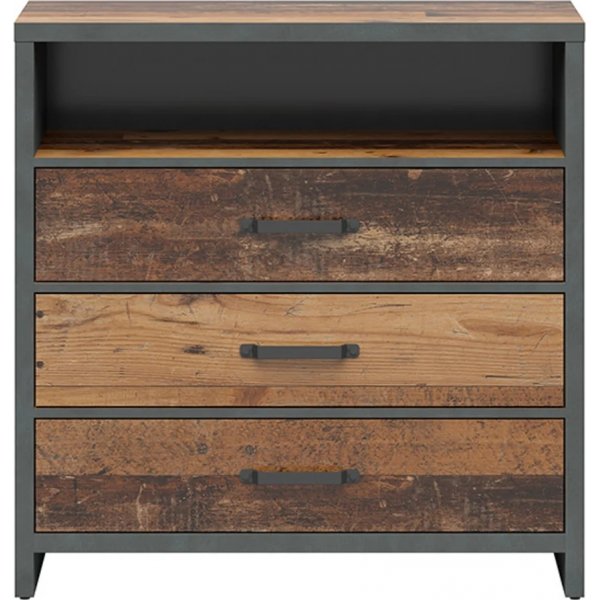 Commode Weston 90 cm - Pin vintage/gris Commode Weston 90 cm - Pin vintage/gris