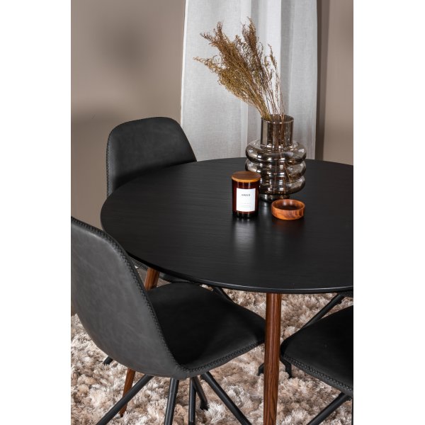 Bridge snurrbar matstol - Svart PU Bridge snurrbar matstol - Svart PU