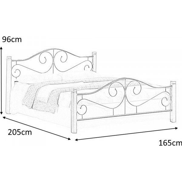 Litzy sängram 160x200 cm - Antik körsbär/svart Litzy sängram 160x200 cm - Antik körsbär/svart