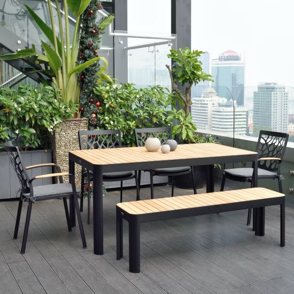 Portals eetgroep 17 - Zwart/teak