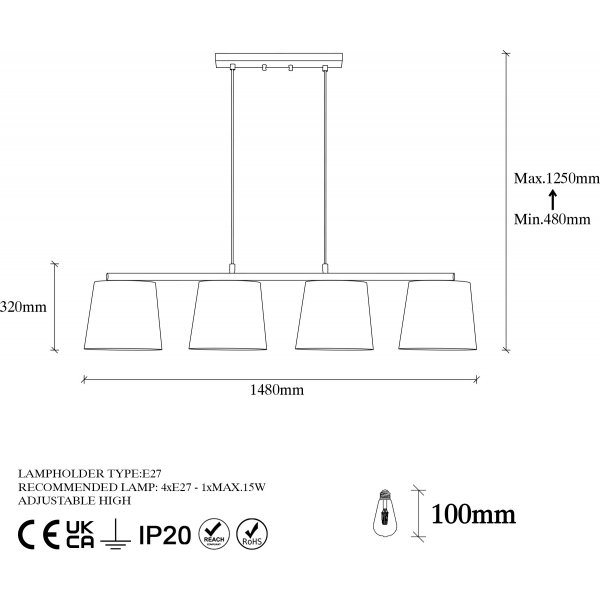 Plafonnier Varlik 10805 - Multicolore Plafonnier Varlik 10805 - Multicolore
