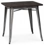 France metallbord 75 x 75 cm - Galvaniserat / Brunt tr