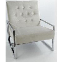 Velvet Fåtölj - Beige / Krom Velvet Fåtölj - Beige / Krom