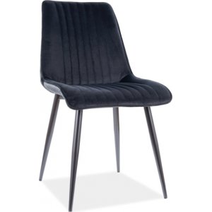 Chaise de salle  manger Kim - Velours noir